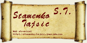 Stamenko Tajsić vizit kartica